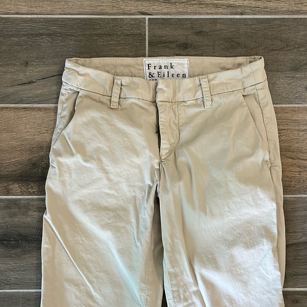 FRANK & EILEEN Wicklow Twill Pant the Italian chino in khaki Size 00 - Picture 6 of 9
